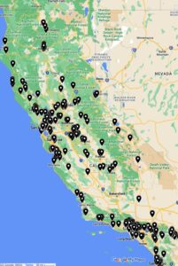 US cannabis dispensary list CAMP - CAMP.Cali .dispensaries.map 201x300 